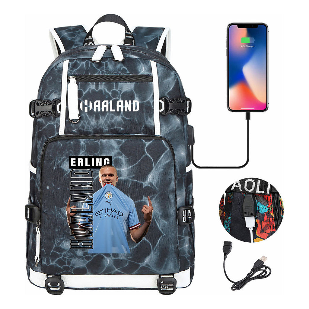 Basketball Star Harland Printed Youth Student Backpack With Large Capacity Leisure Travel Backpack