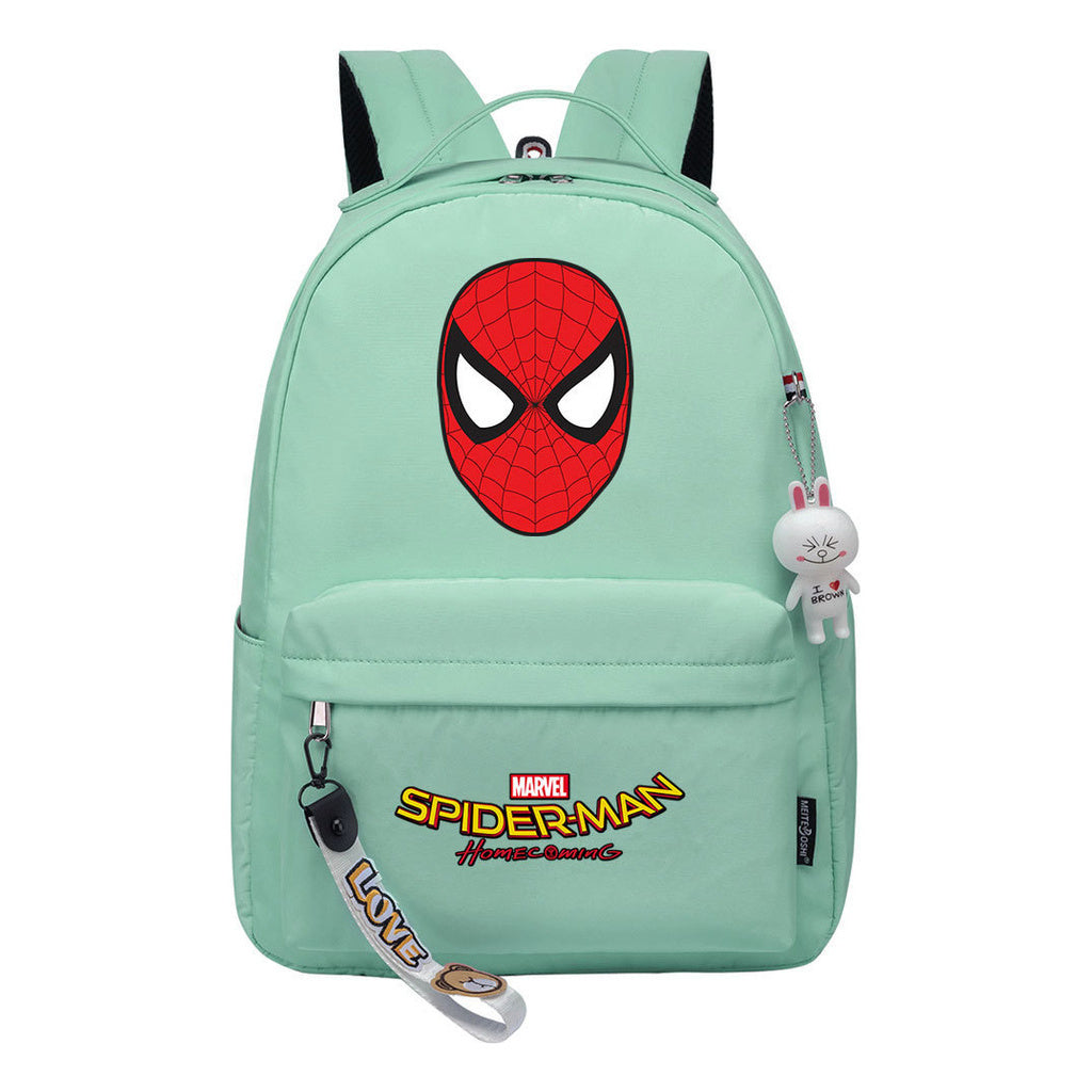 Superhero printed student backpack for boys and girls, casual travel bag with backpacks