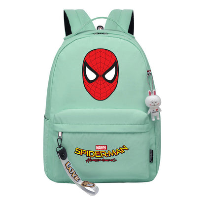 Superhero printed student backpack for boys and girls, casual travel bag with backpacks