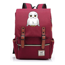 Cartoon White Owl Youth Student Backpack For Men And Women With Casual Belt Buckle Backpack