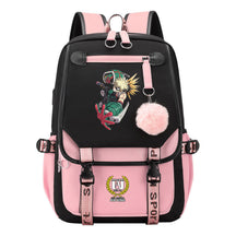 Comics My Heroes Academy Usb Student Backpack Casual Ribbon Flip Backpack