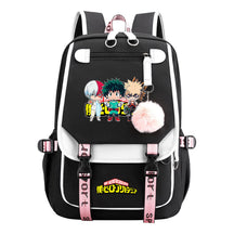 Comics My Heroes Academy Usb Youth Student Backpack Men's And Women's Leisure Ribbon Flip Backpack