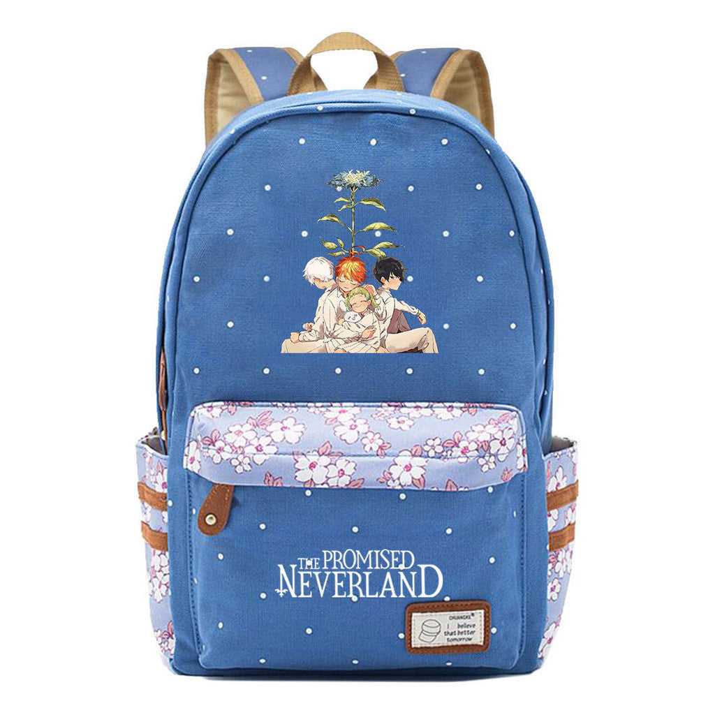 Promised Dream Island Printed Student Backpack, Floral Casual Backpack