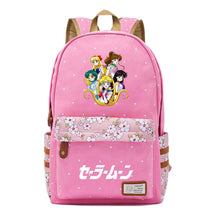 Anime Peripheral Beautiful Girl Warrior Student Backpack, Floral Casual Backpack