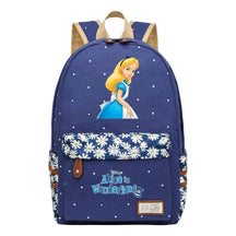 Anime Cartoon Cheshire Cat Print Youth Student Backpack With Floral Casual Backpack