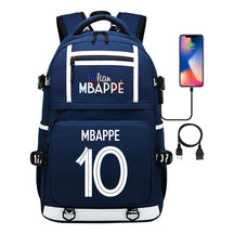 Football Star Mbappe Printed Usb Youth Student Backpack, Boy's And Girl's Backpack, Leisure Travel Backpack