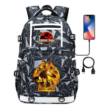 Jurassic Park Dinosaur Usb Youth School Bag Men's And Women's Backpack Leisure Travel Backpack