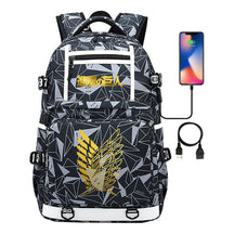 Golden Attack Giant Print Usb Youth Student Backpack Men's And Women's Backpack Leisure Travel Backpack