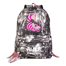 Cheshire Cat Alice's Adventure In Wonderland Youth School Bag Men's And Women's Leisure Weaving Strap Backpack