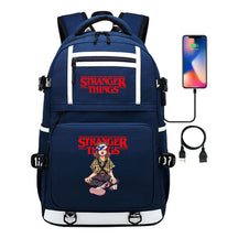 Strange Story Printed Usb Youth Student Backpack For Men And Women's Leisure Travel Backpack