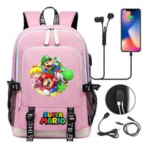 Super Mario Usb Youth School Bag Men's And Women's Leisure Sports Backpack