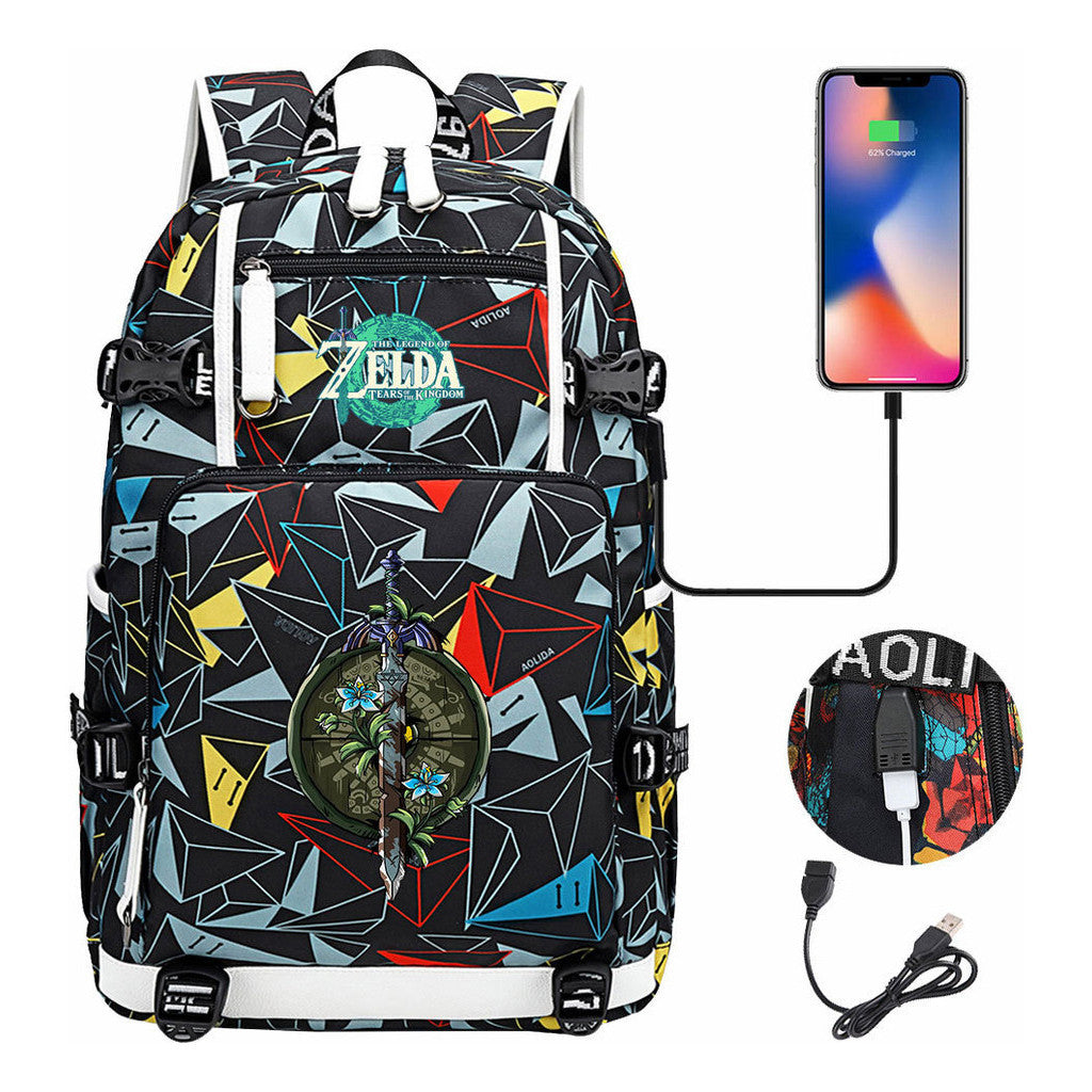 Printed Student Backpack For Men And Women With Large Capacity Leisure Travel Backpack