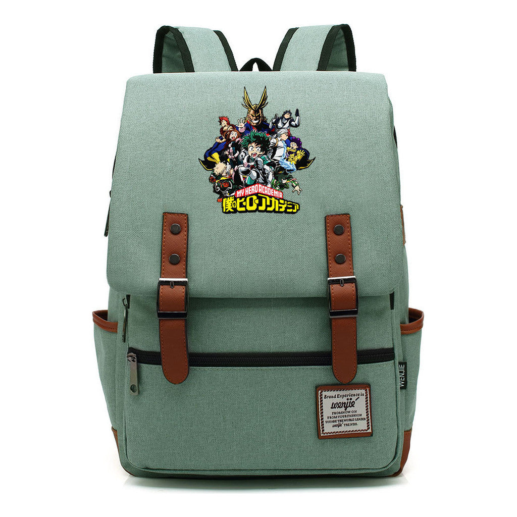 Anime My Heroes Academy Printed Student School Bag For Men And Women Leisure Belt Buckle Classic Backpack