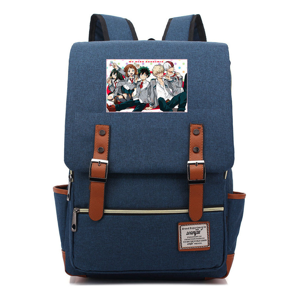 Printed Youth Backpack For Men And Women With Casual Belt Buckle Classic Backpack