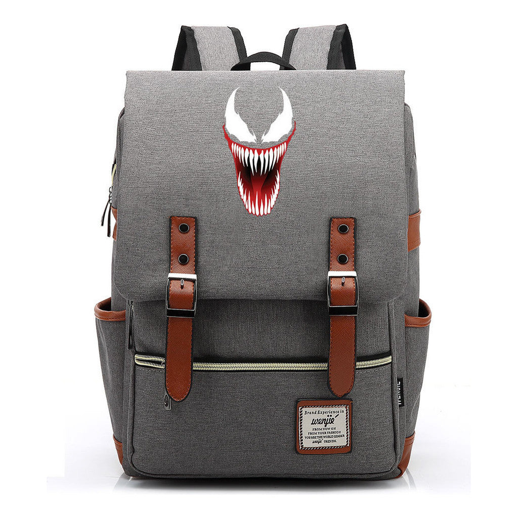 Printed Teenage Student Backpack For Men And Women With Casual Belt Buckle Classic Backpack