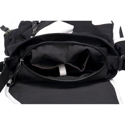 Anime One Piece Print Youth Student School Bag Canvas Single Shoulder Bag Men's And Women's Leisure Straddle Backpack