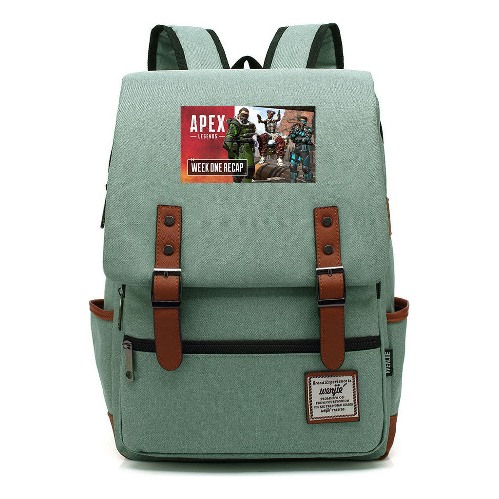 Printed Teenage Student Backpack For Men And Women With Casual Belt Buckle Classic Backpack
