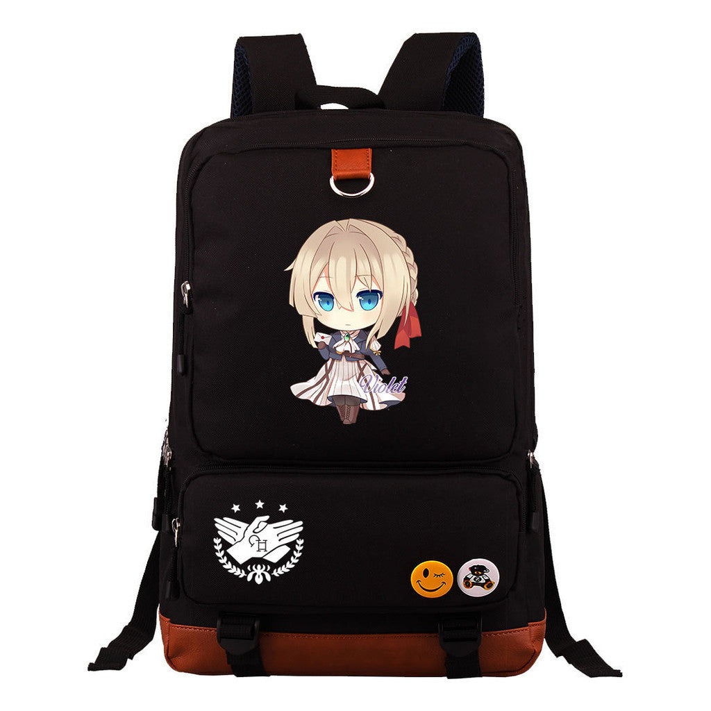 Violet Eternal Garden Printed Youth Student School Bag Large Capacity Travel Bag Men's And Women's Backpack
