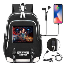 Strange Story Printed Usb Youth Student Backpack For Men And Women's Leisure Travel Backpack