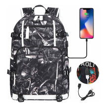 Printed Usb Youth Student School Bag Leisure Large Capacity Travel Backpack