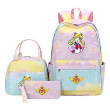 Beautiful Girl Warrior Teenage Girls Backpack Lunch Bag Three Piece Set With Backpack Cover
