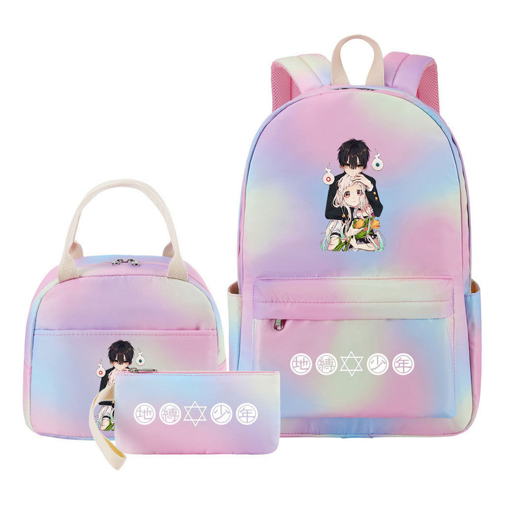 Teenage Student Girl Backpack Lunch Bag Three Piece Set Backpack