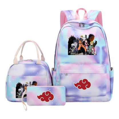 Naruto Girls School Bag Lunch Bag Three Piece Set Backpack Set