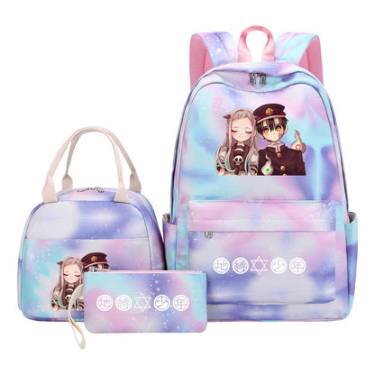 Teenage Student Girl Backpack Lunch Bag Three Piece Set Backpack Set