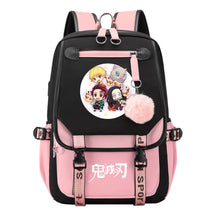 Cartoon Fashion Usb Youth School Bag For Boys And Girls Casual Ribbon Flip Backpack