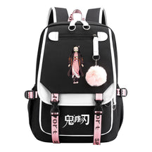Cartoon Fashion Usb Youth School Bag For Boys And Girls Casual Ribbon Flip Backpack