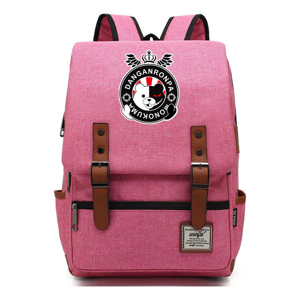 Printed Teenage Student Backpack For Men And Women With Casual Belt Buckle Classic Backpack