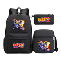Anime Naruto Starry Sky Student School Bag Three Piece Set For Men And Women Backpack Set