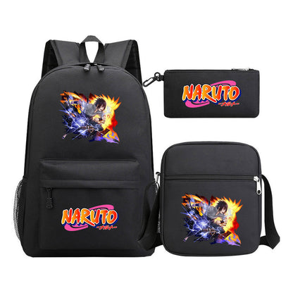 Anime Naruto Starry Sky Student School Bag Three Piece Set For Men And Women Backpack Set