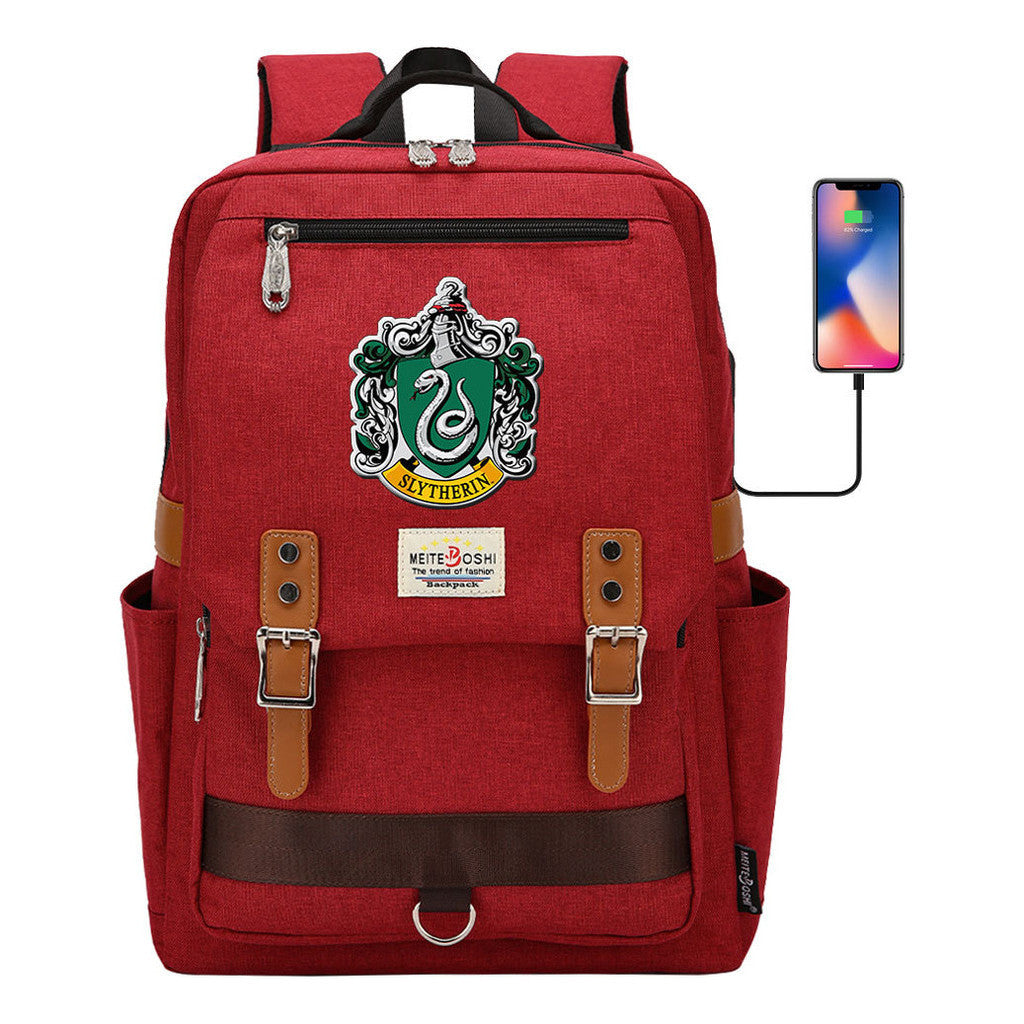 Usb Magnetic Buckle Student Backpack For Men And Women, Youth Leisure Backpack
