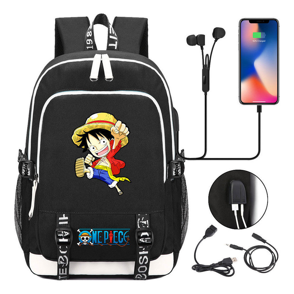 Anime Pirate Wang Lufei Youth Student School Bag Usb Men's And Women's Leisure Backpack