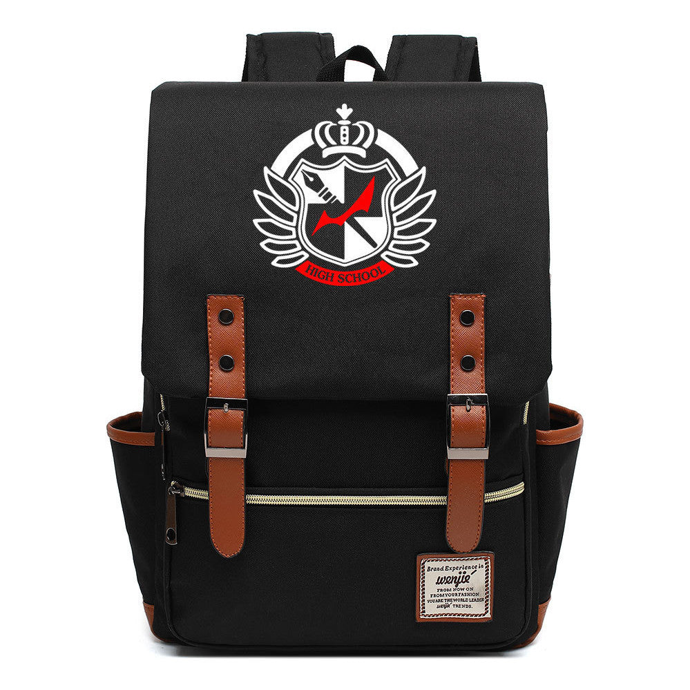 Printed Teenage Student Backpack For Men And Women With Casual Belt Buckle Classic Backpack