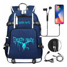 Blue Night Light Death Note Usb Youth Student School Bag Men's And Women's Leisure Travel Backpack