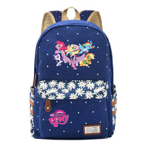 Pony Unicorn Youth Student School Bag Fragmented Canvas Girl Backpack