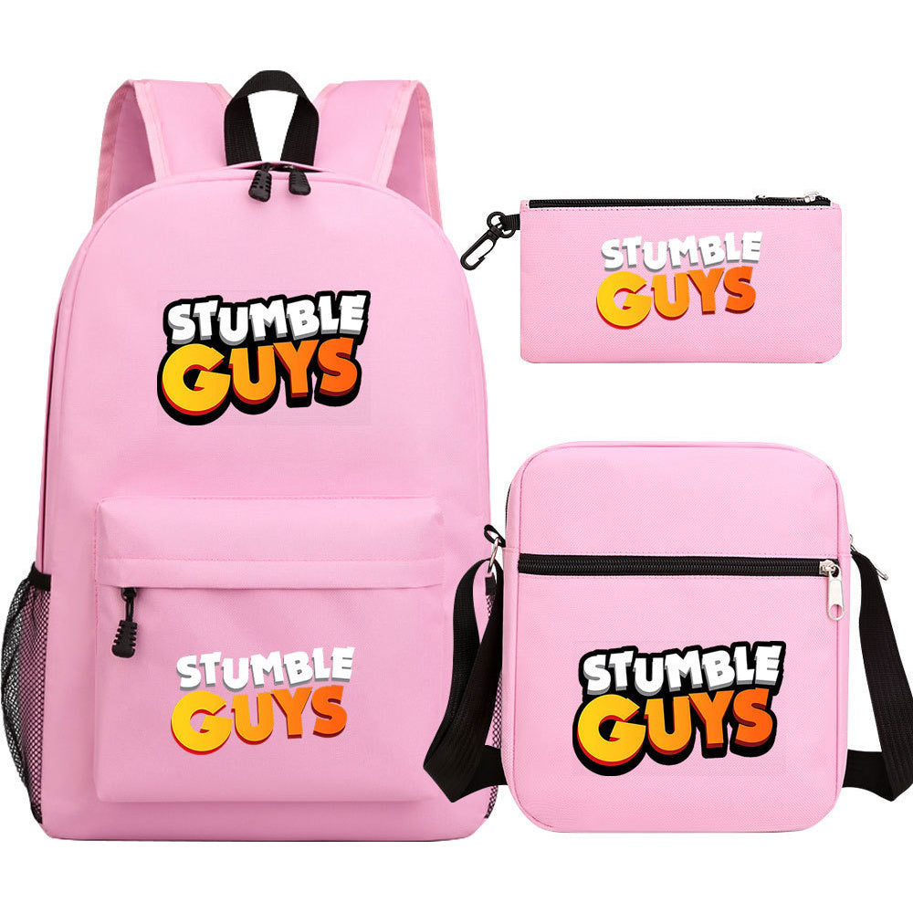 Three piece printed student backpack set for boys and girls, backpack set