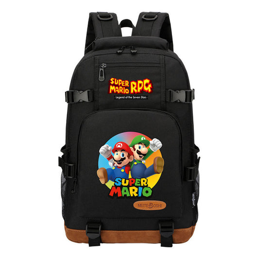 Super Mario Printed Teenage Student Backpack Leisure Travel Backpack