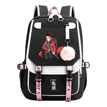 Comic Cartoon Fashion Usb Student Backpack Casual Woven Flap Backpack