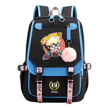 My Heroes Academy Usb Student Backpack, Casual Woven Strap Flip Back Backpack
