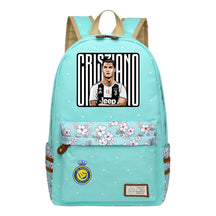 Football Star Cristiano Ronaldo Printed Student Backpack, Floral Casual Backpack