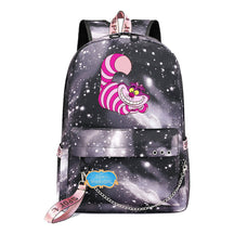 Cheshire Cat Alice's Adventure In Wonderland Youth School Bag Men's And Women's Leisure Weaving Strap Backpack