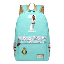 Football Star Cristiano Ronaldo Printed Youth Student Backpack With Floral Floral Design For Men And Women's Leisure Backpack