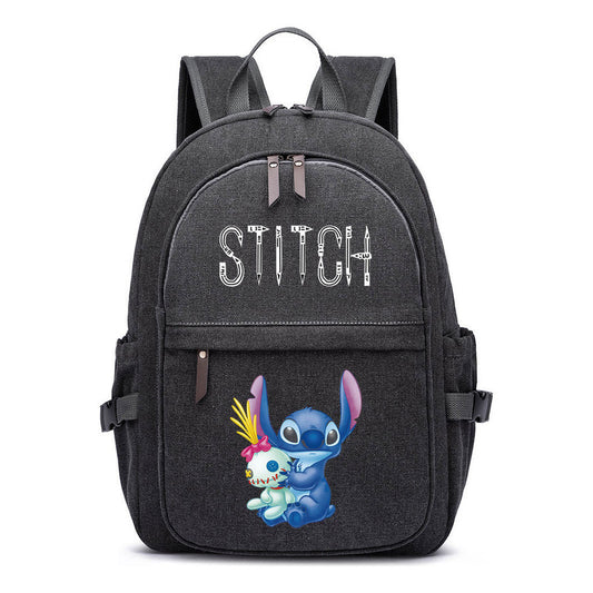 Anime Star Baby Stitch Printed Youth Student Backpack For Men And Women With Casual Woven Straps Backpack