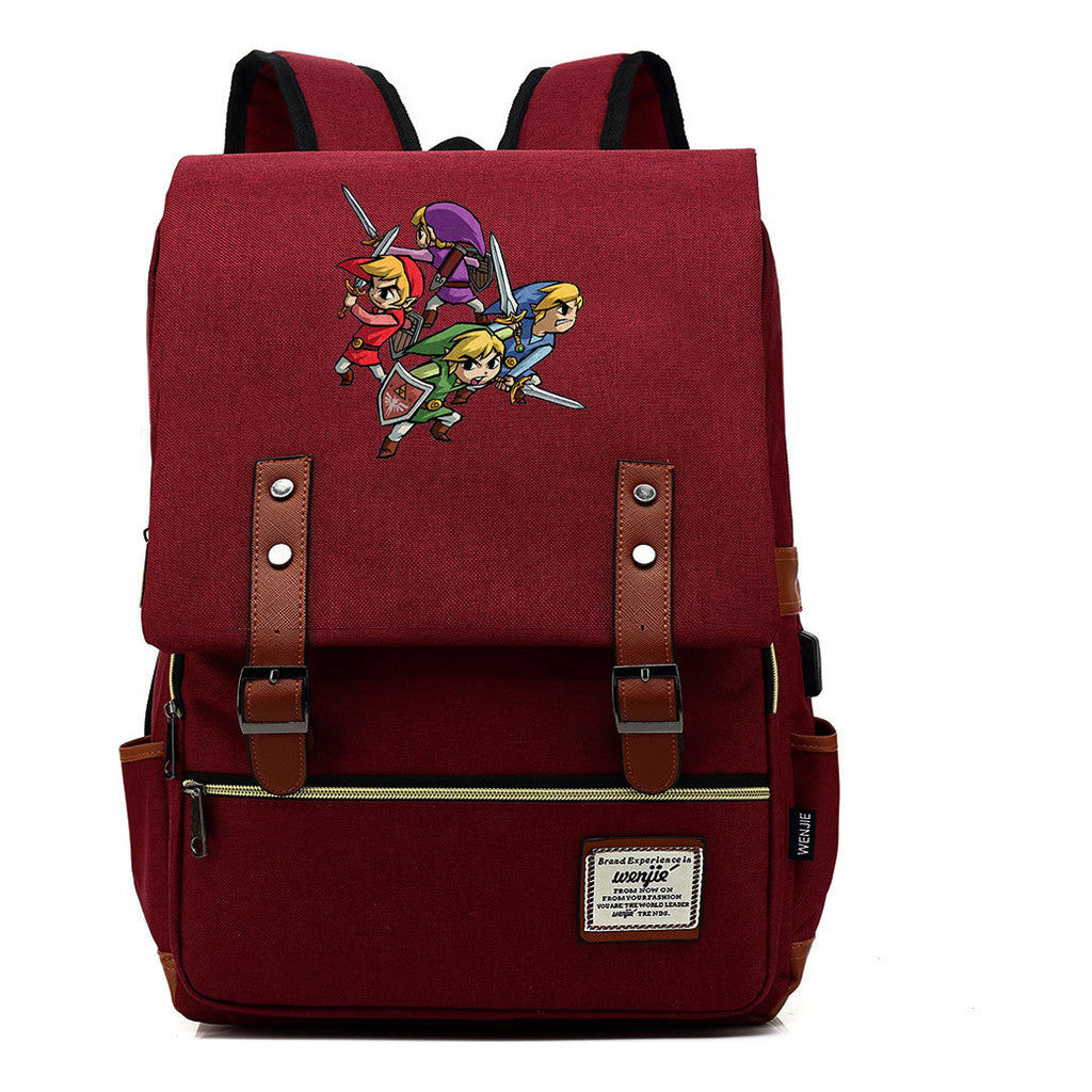 The Tears Of The Kingdom Of Zelda Game Printed Student Backpack Usb Men's And Women's Casual Backpack