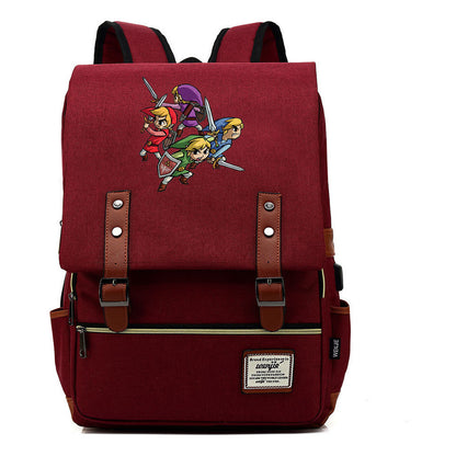 The Tears Of The Kingdom Of Zelda Game Printed Student Backpack Usb Men's And Women's Casual Backpack