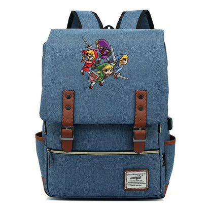 The Tears Of The Kingdom Of Zelda Game Printed Student Backpack Usb Men's And Women's Casual Backpack