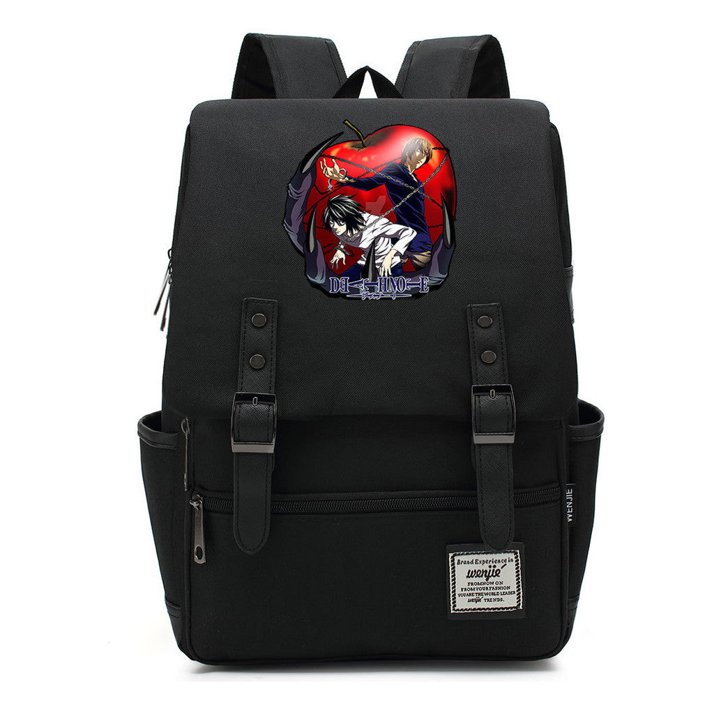 Manga Death Note Youth Student School Bag Men's And Women's Leisure Belt Buckle Backpack